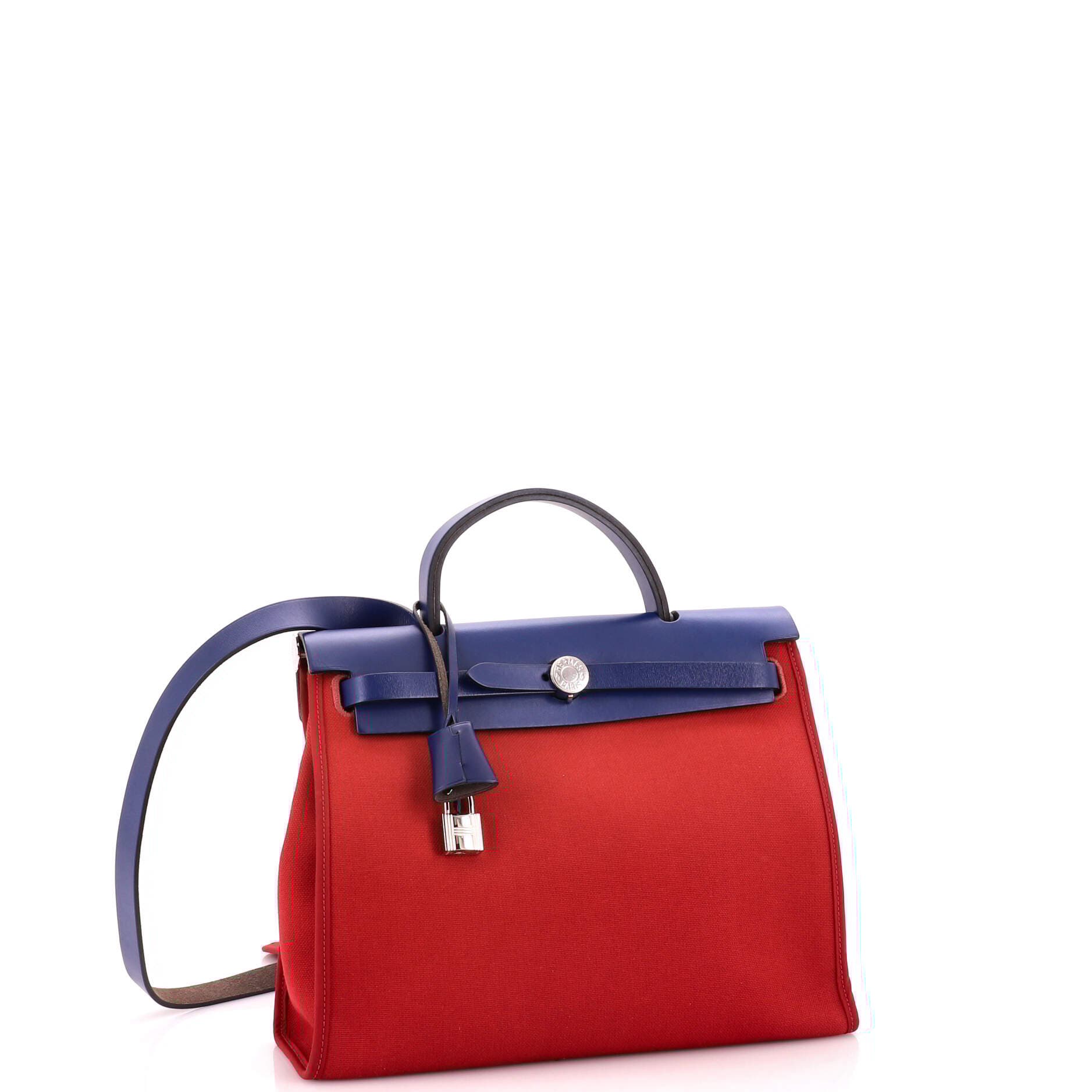 Herbag Zip Leather and Toile 31, Alternate, color, Red