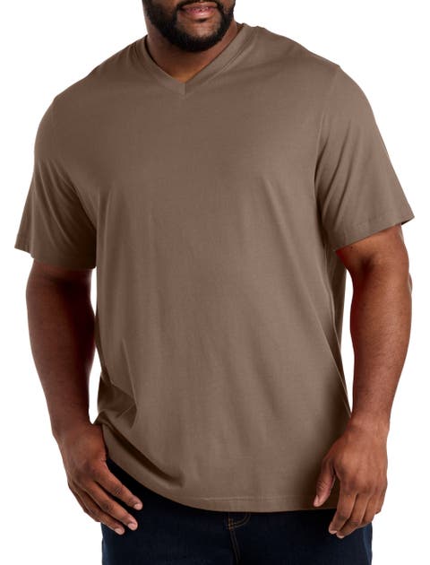 Big & Tall Moisture-Wicking Jersey V-Neck T-Shirt