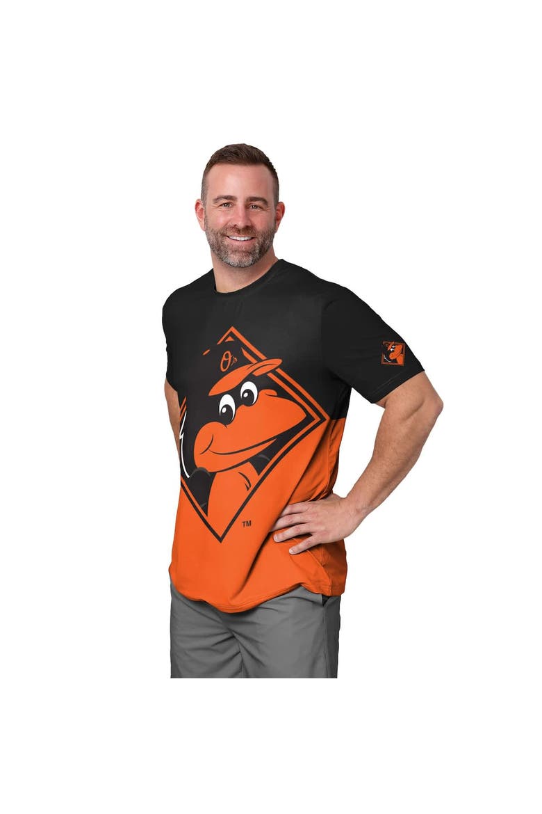 Men's FOCO Black/Orange Baltimore Orioles Big Logo Mascot T-Shirt, Alternate, color, Black