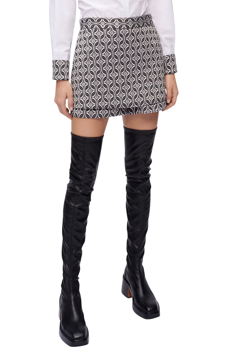 maje Paje Miniskirt, Main, color, Noir/Argent