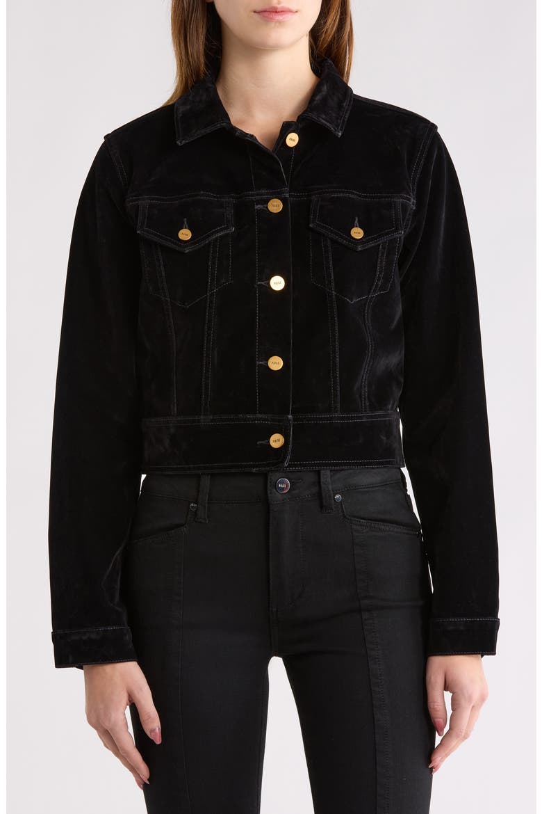 Chantal Crop Jacket, Alternate, color, ONYX RICH VELVET