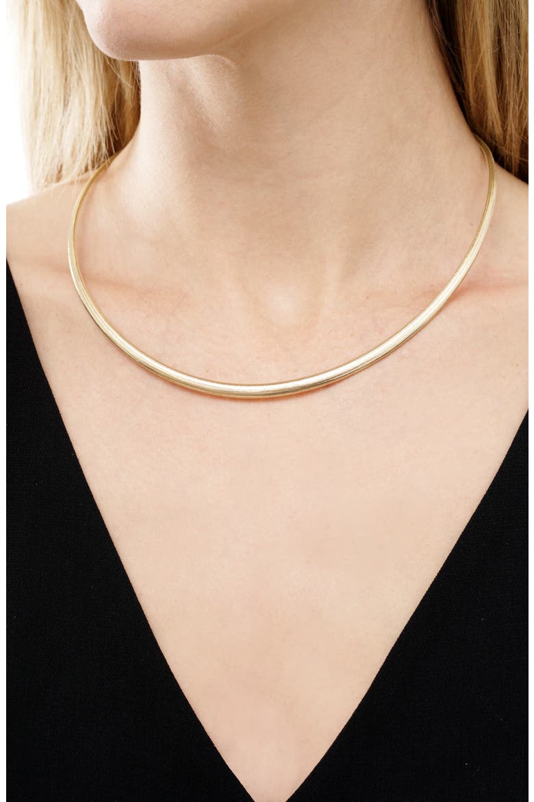 Ofira Thin Omega Necklace (Nordstrom Exclusive), Alternate, color, YELLOW GOLD
