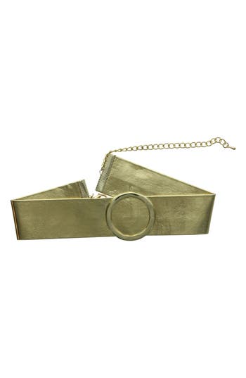 Olivia Welles 14k Gold Plated Faux Leather Choker Necklace In Green