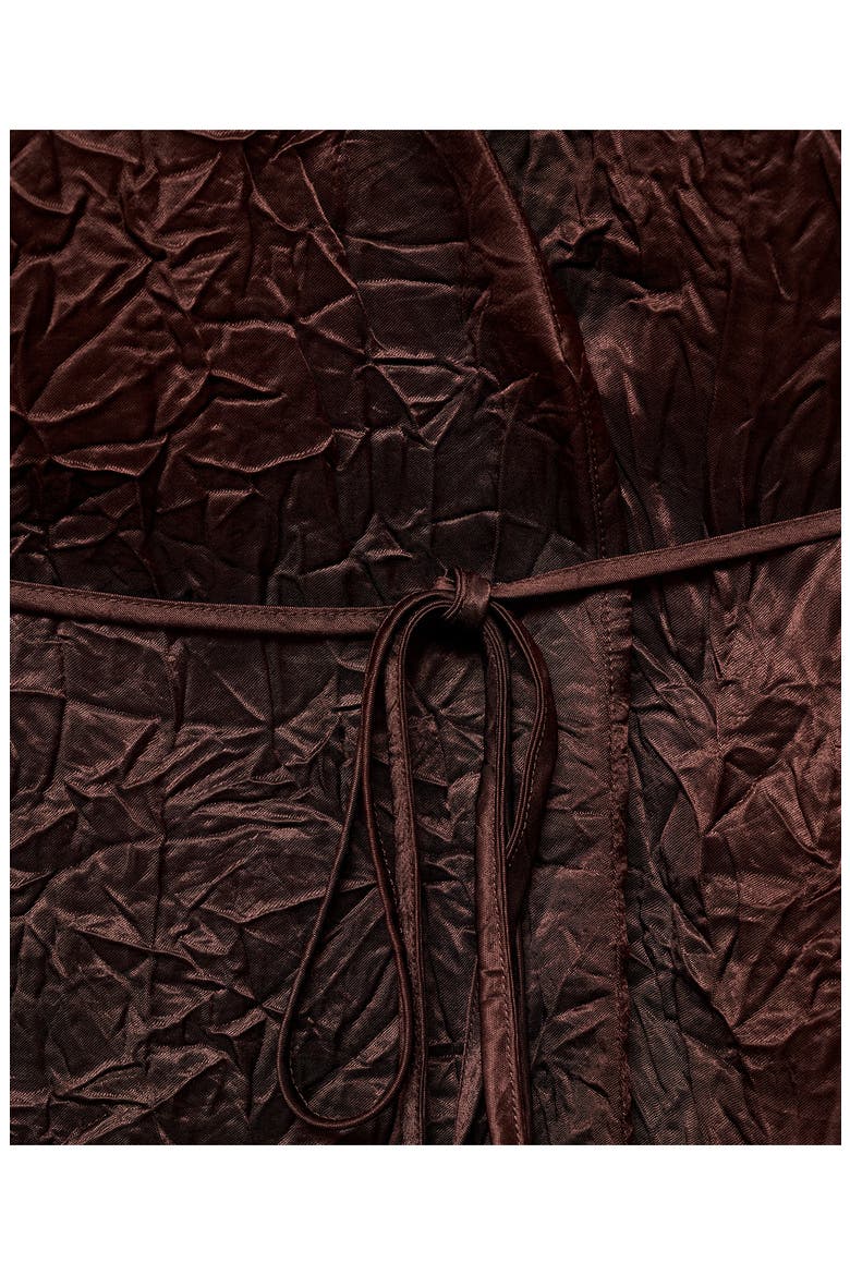 Double Breasted Crinkled Effect Wrap Jacket, Alternate, color, CHOCOLATE