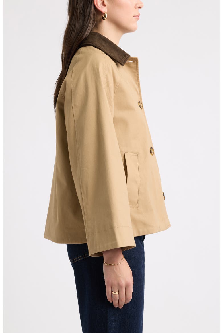 Swing Cropped Trench Jacket, Alternate, color, TAN TANNIN