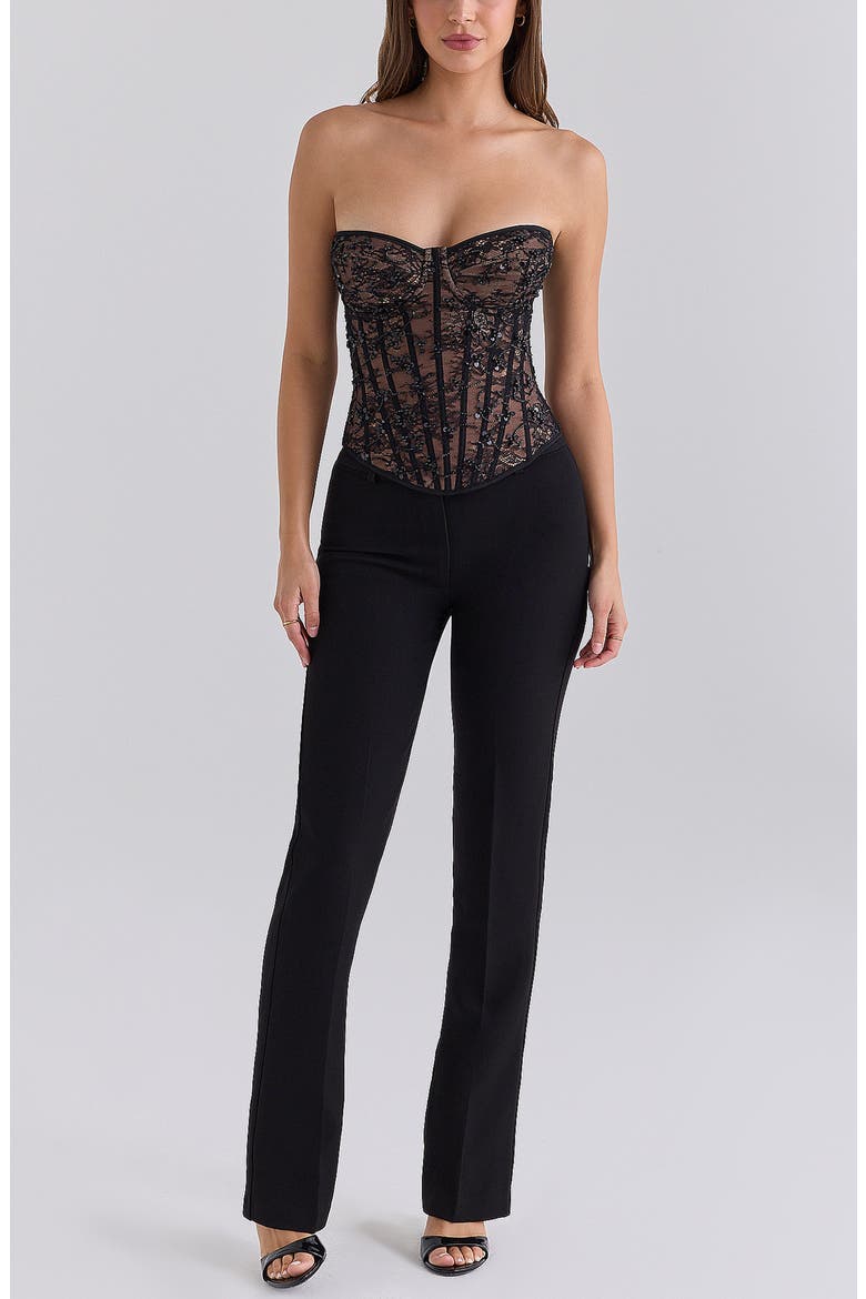 Suri Embellished Lace Corset Top, Alternate, color, BLACK