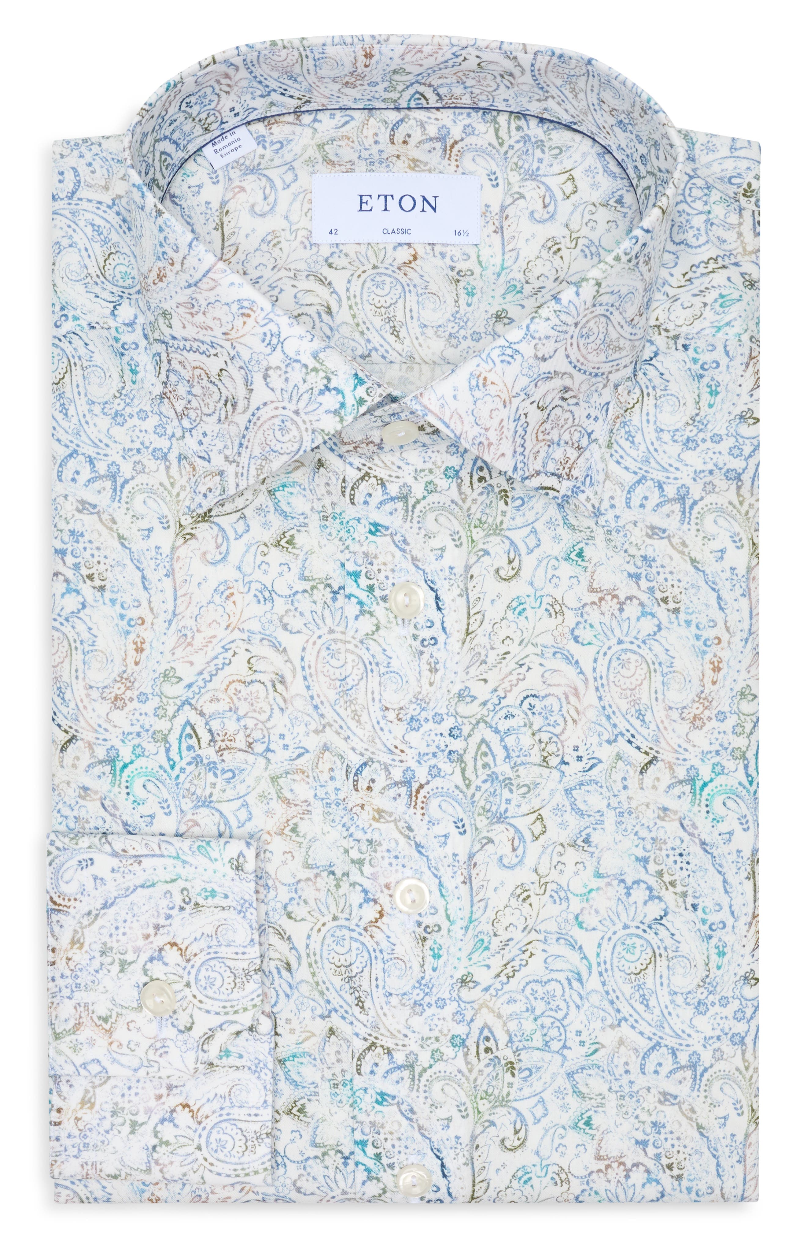 Classic Fit Paisley Cotton & Lyocell Dress Shirt