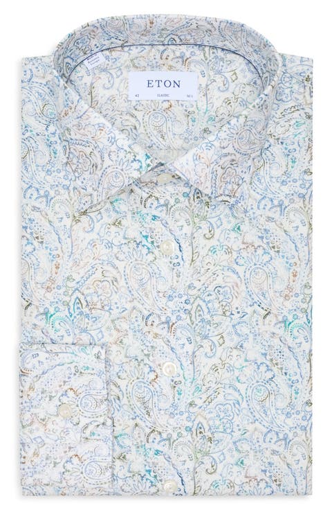 Classic Fit Paisley Cotton & Lyocell Dress Shirt