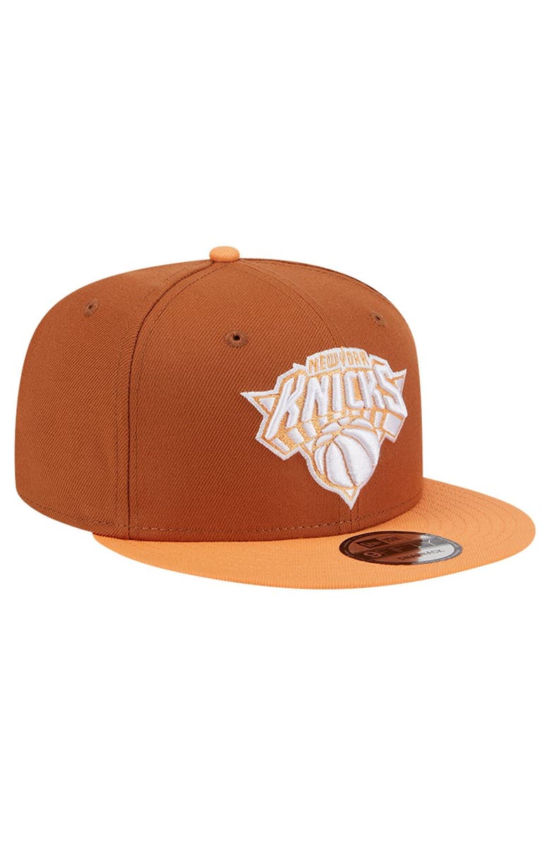 New Era Men's New Era Brown/Orange New York Knicks 2-Tone Color Pack 9FIFTY Snapback Hat, Alternate, color, 