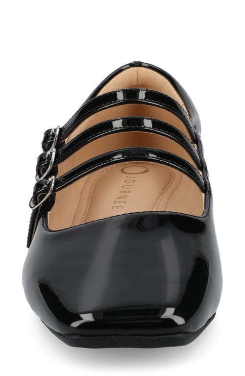 Journee Collection Darlin Multi Strap Mary Jane Flat In Patent/black