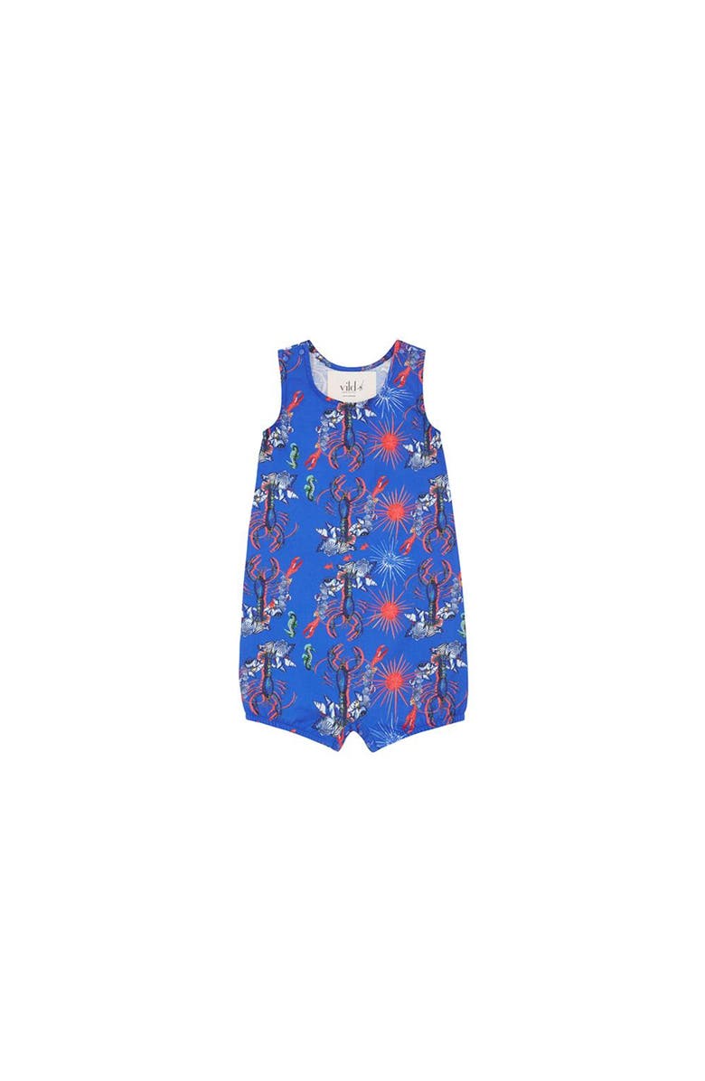 Vild House of Little Vild Lab No.8 - Rare Living Lobsters, Organic Cotton Romper, Main, color, Lobster Print