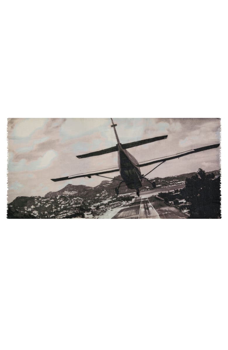 Mer St. Barth Cashmere Dip Dye Shawl, Alternate, color, Black