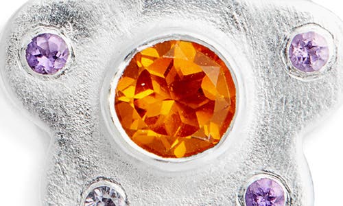 Shana Cave Aster Stud Earrings In Silver Citrine Amethyst