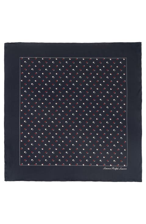 Horse Bit Print Square Silk Scarf