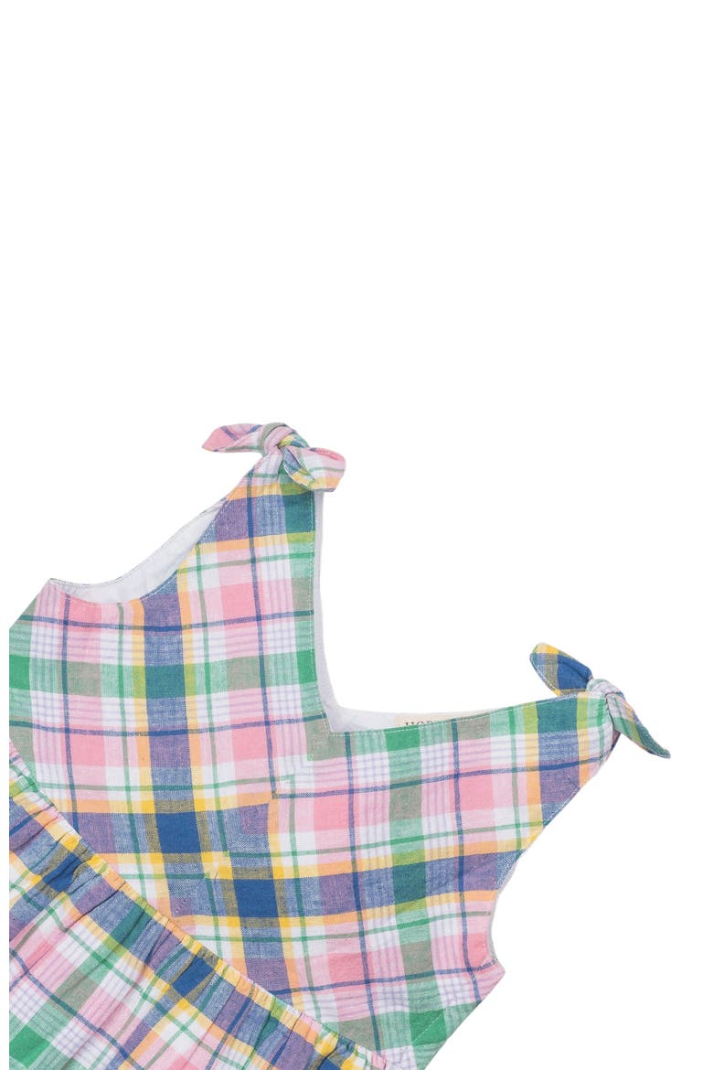 Baby Girls' Organic Eyelet Bow Shoulder Dress, Infant, Alternate, color, Flower Show Plaid