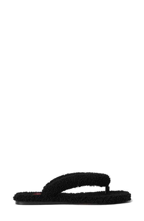 Staud Rio Genuine Shearling Flip Flop Sandal In Black