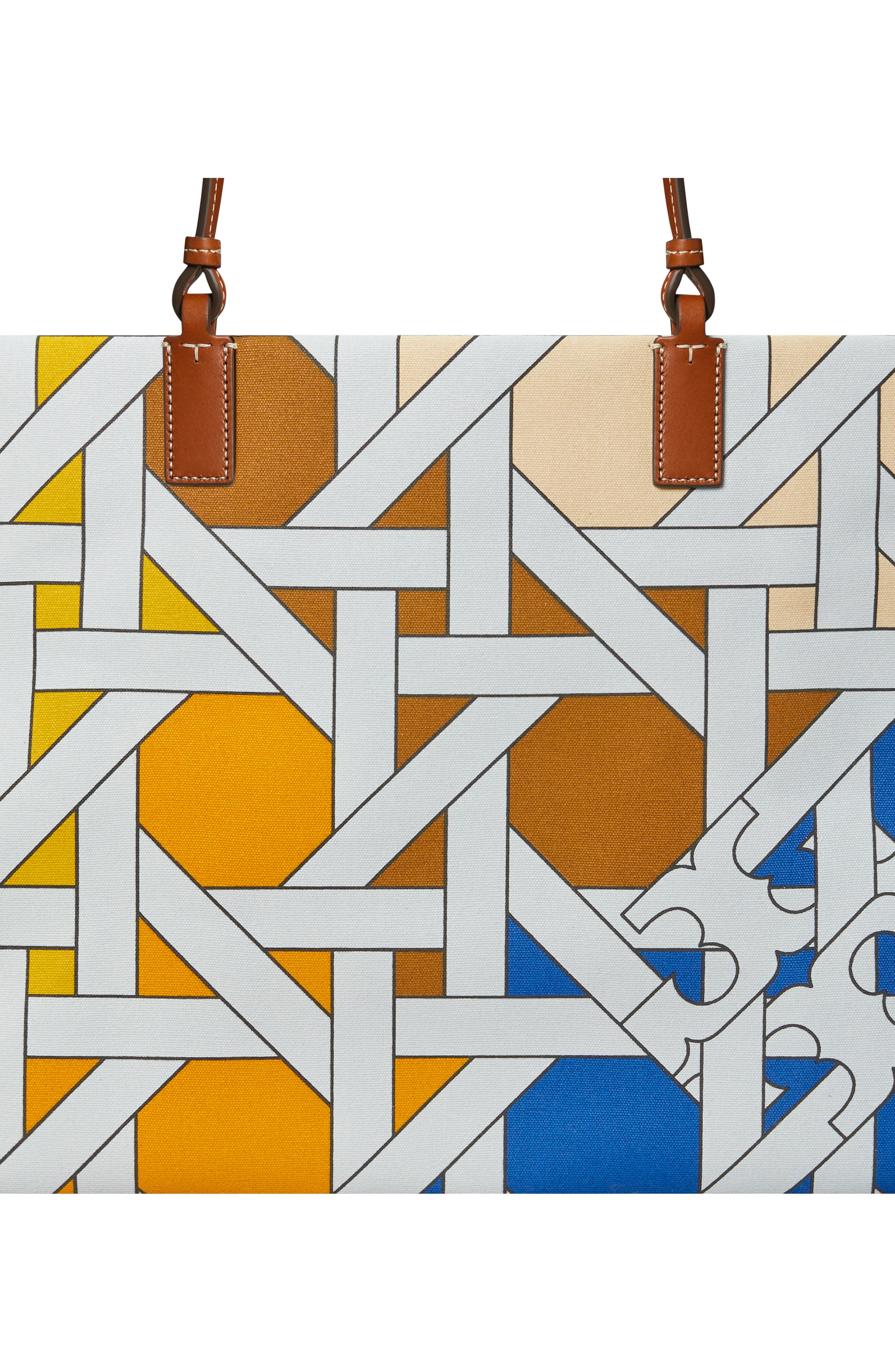 Tory Burch Ella Cotton Canvas Basketweave Tote, Alternate, color, 