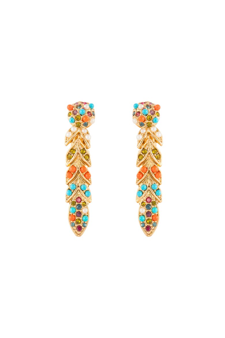 1980s Vintage D'Orlan Colourful Swarovski Crystal Clip-On Earrings, Main, color, D'Orlan