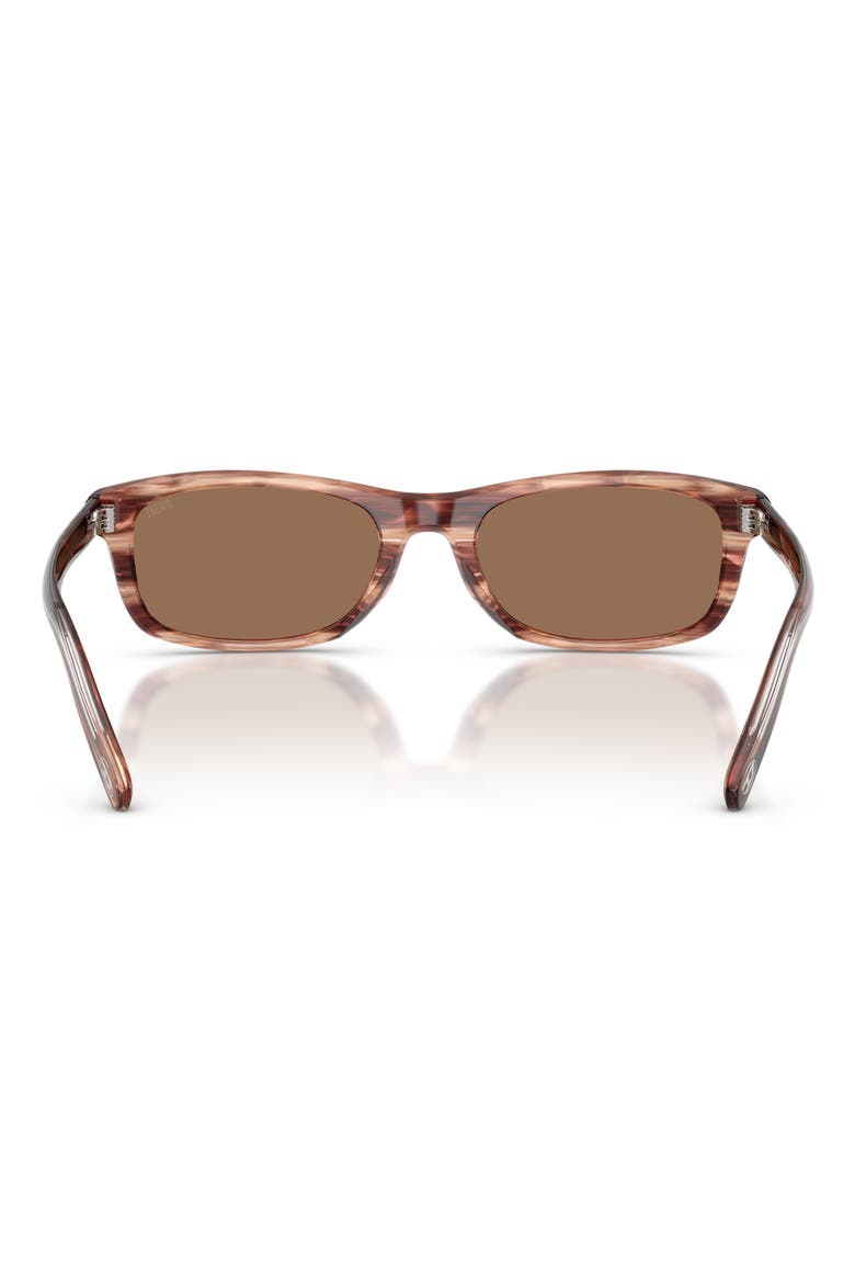 54mm Rectangular Sunglasses, Alternate, color, STRIATED BROWN / DARK BROWN