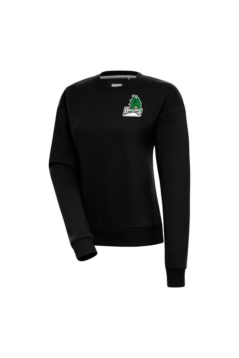 Women's Antigua  Black Dayton Dragons Victory Pullover Sweatshirt, Main, color, Black