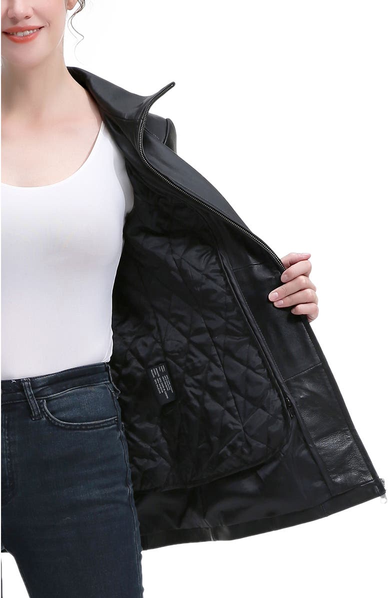 Kimi & Kai Amy Leather Jacket, Alternate, color, Black
