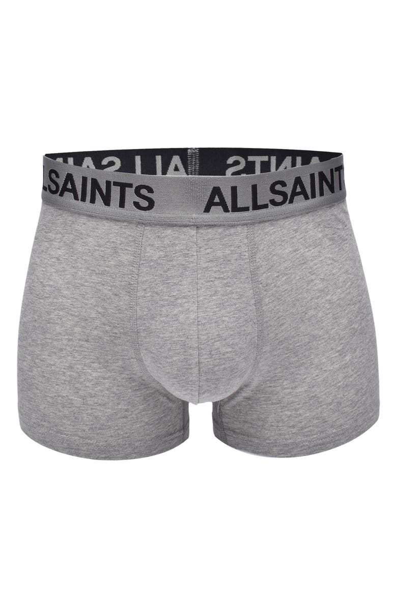 AllSaints 3-Pack Contour Pouch Stretch Organic Cotton Trunks, Alternate, color, Grey Multi