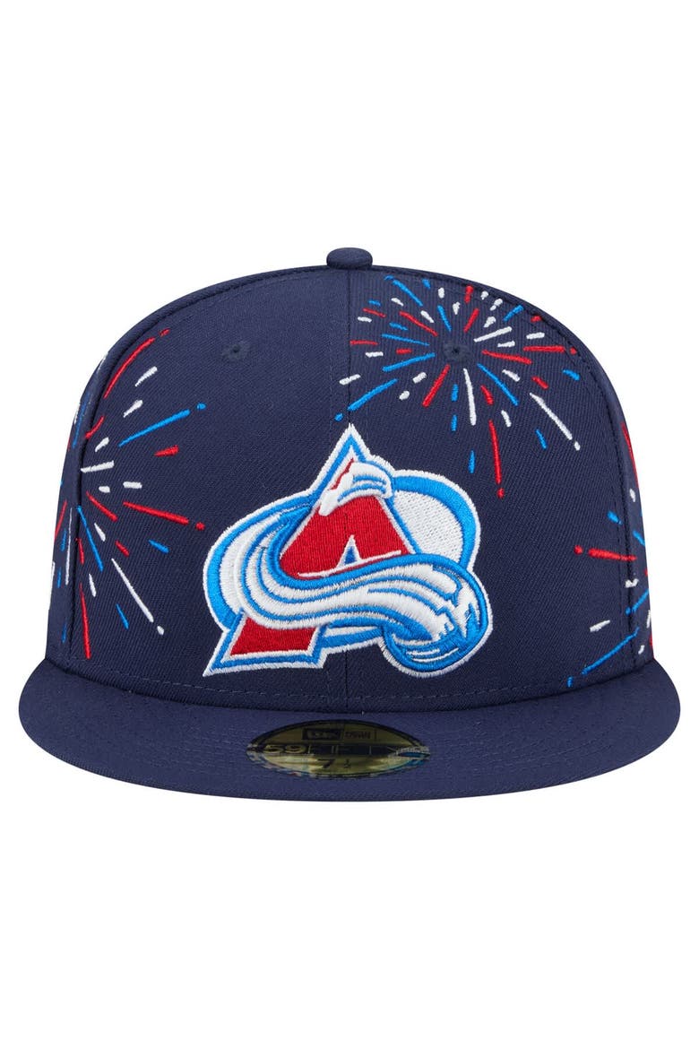 Men's New Era  Navy Colorado Avalanche Americana Fireworks 59FIFTY Fitted Hat, Alternate, color, Navy
