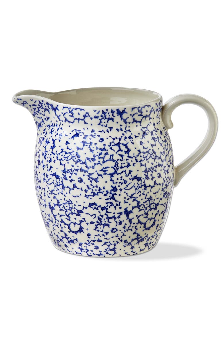 tag Lisbon Blue Ceramic Pitcher for Everyday Beverage Serving, Main, color, Blue