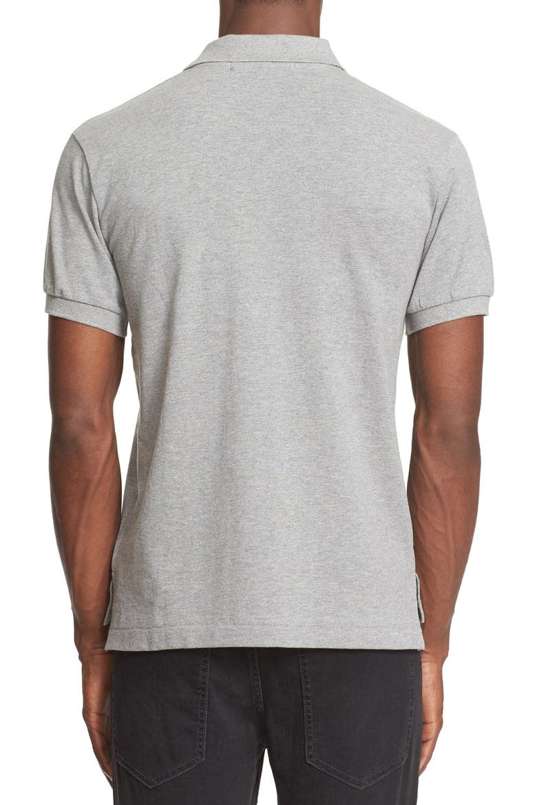 Piqué Polo with Heart Appliqué, Alternate, color, GREY