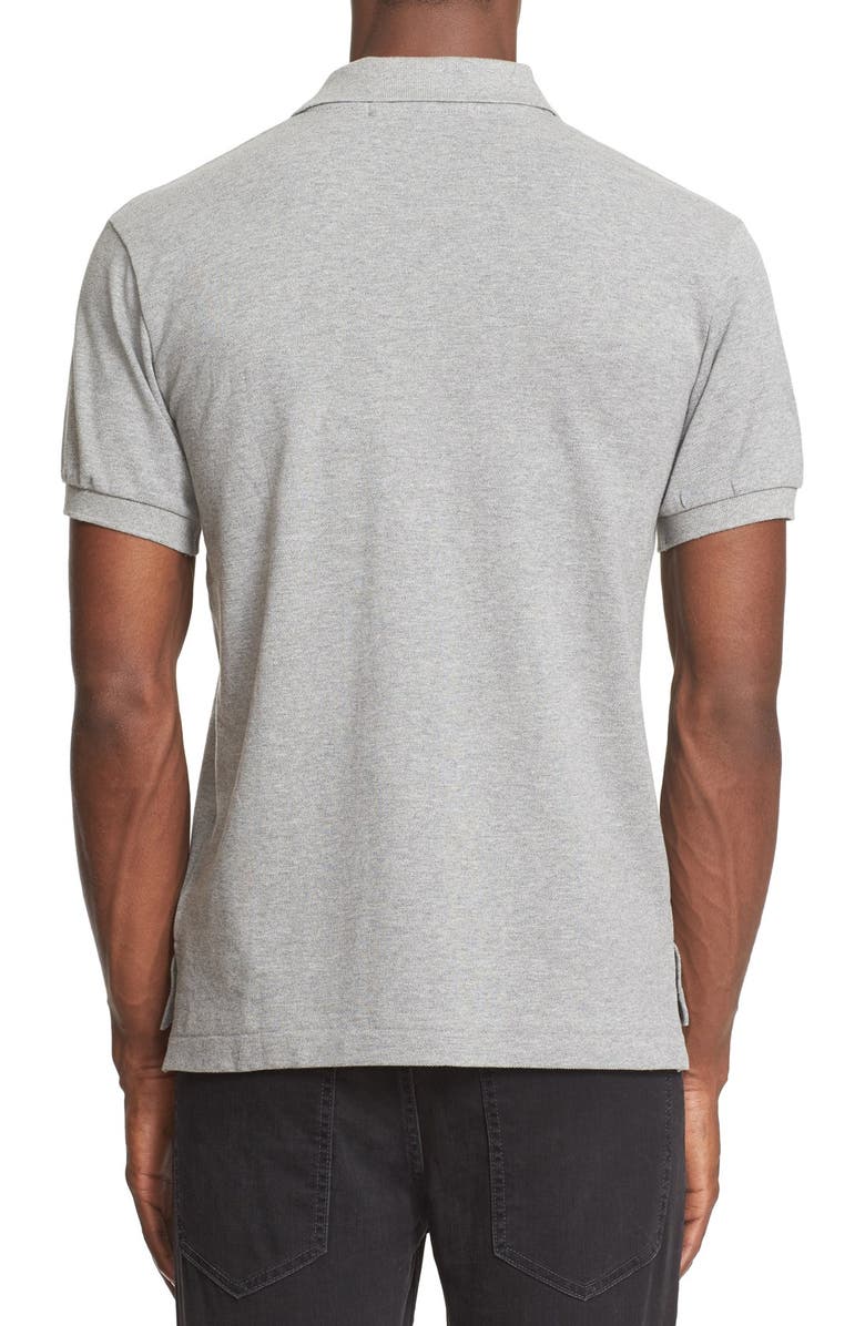 Comme des Garçons PLAY Piqué Polo with Heart Appliqué, Alternate, color,