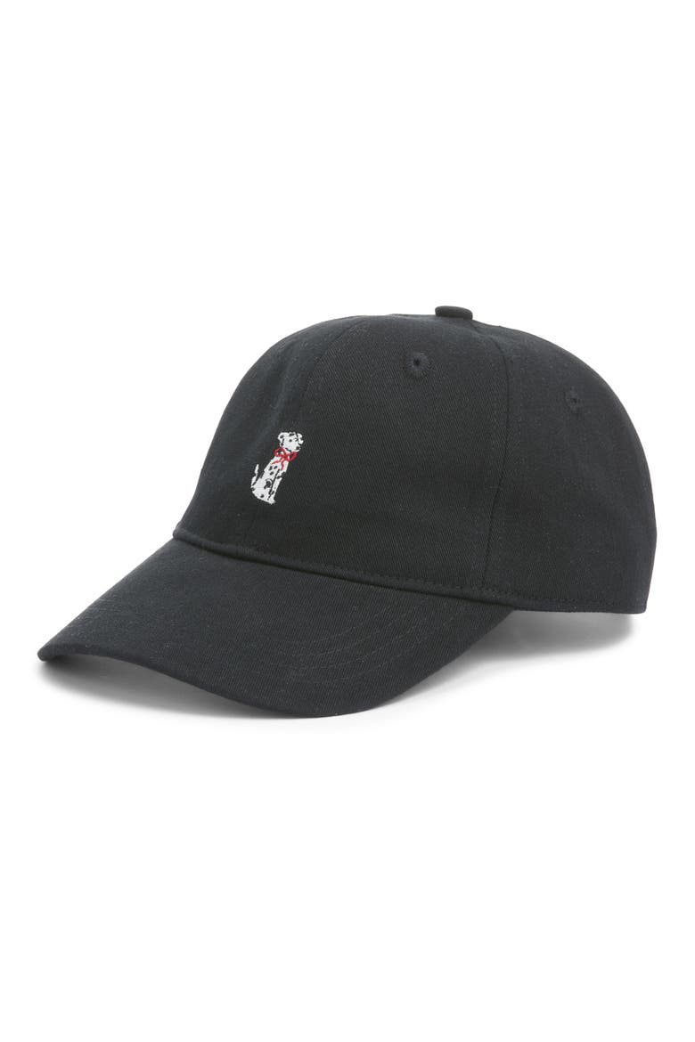 Dalmatian Canvas Baseball Cap, Main, color, BLACK