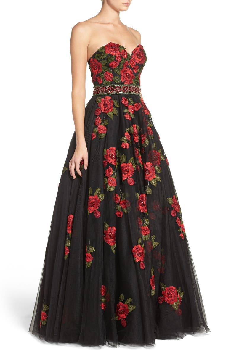 Jovani Embellished Tulle Ballgown, Alternate, color, 