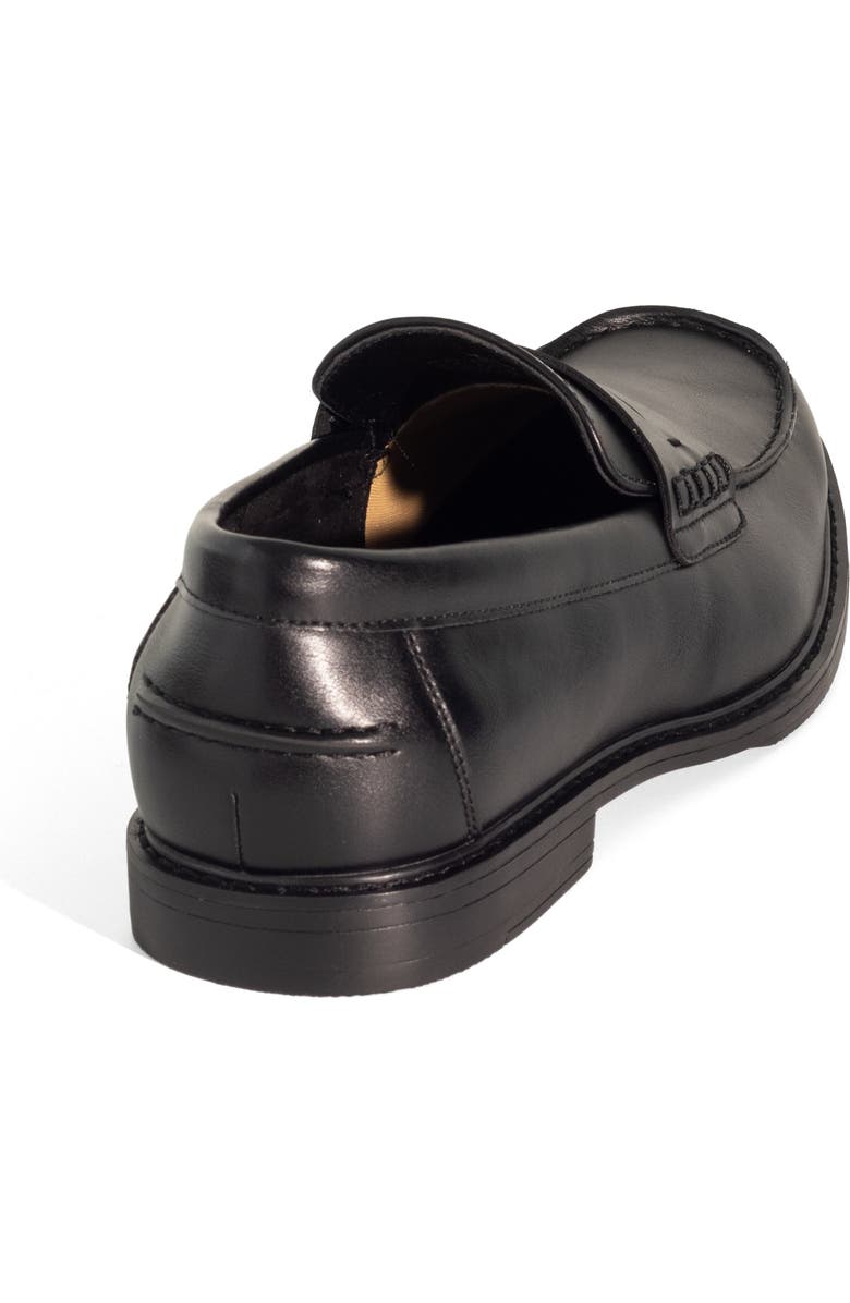 Uncut HUTCH moc toe stitching Penny Loafer, Alternate, color, Black Smooth Pu