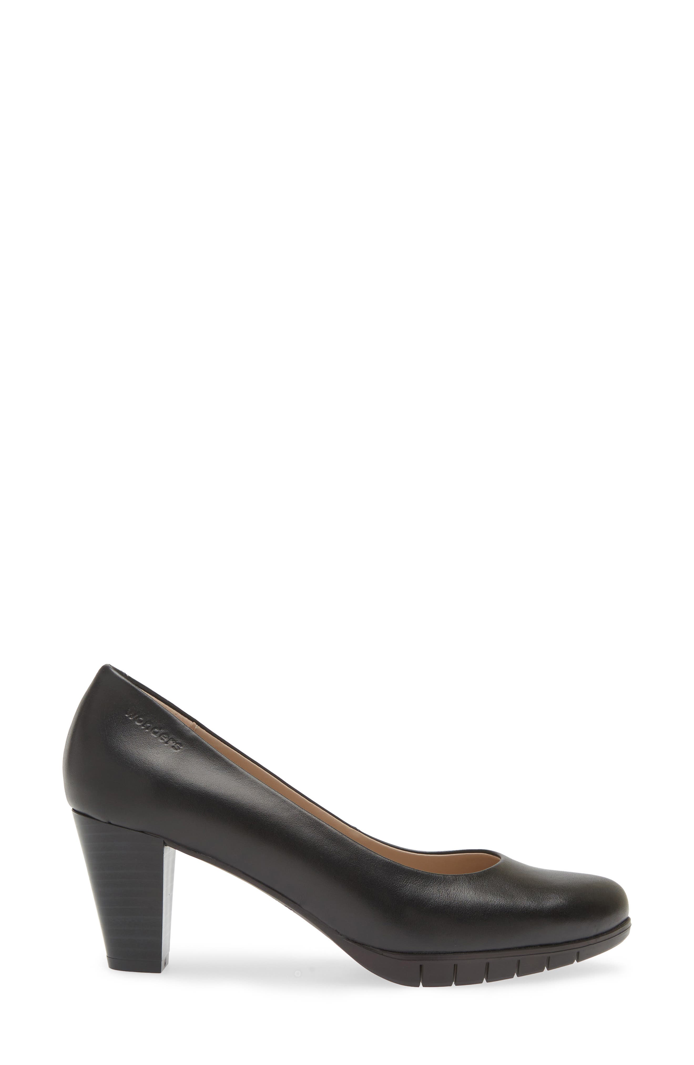 Wonders Classic Pump, Alternate, color, Black Leather