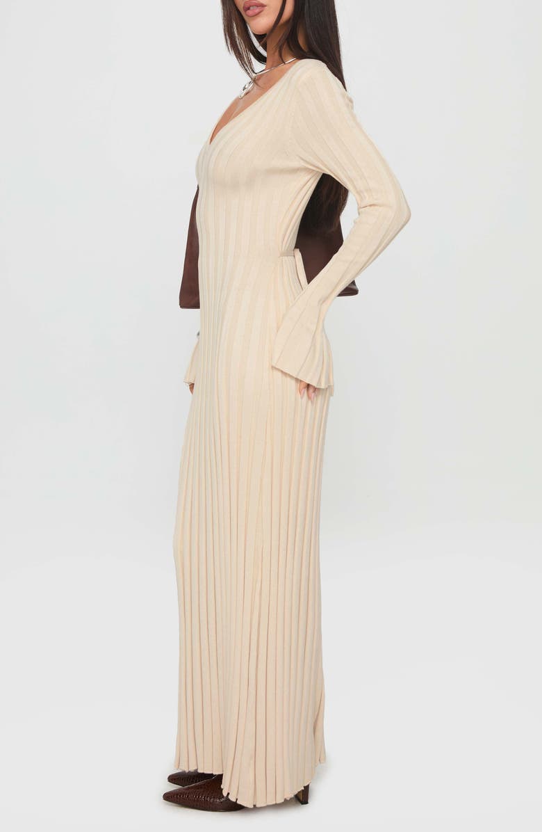 Princess Polly Gratuita Long Sleeve Maxi Sweater Dress, Alternate, color, Cream
