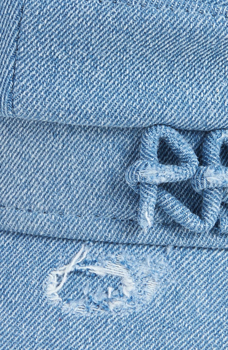 Ruslan Baginskiy Distressed Denim Newsboy Cap, Alternate, color, Blue