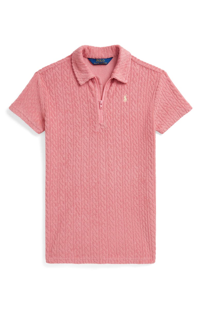 Polo Ralph Lauren Kids' Cable French Terry Polo, Main, color, Desert Rose