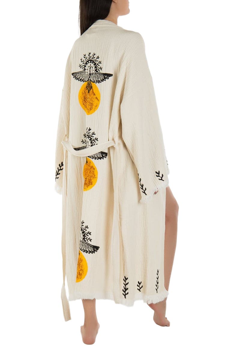 Forever & Always Shoes Sol - Sun Pattern Handmade Cotton Robe Cover-Up, Alternate, color, Off-White