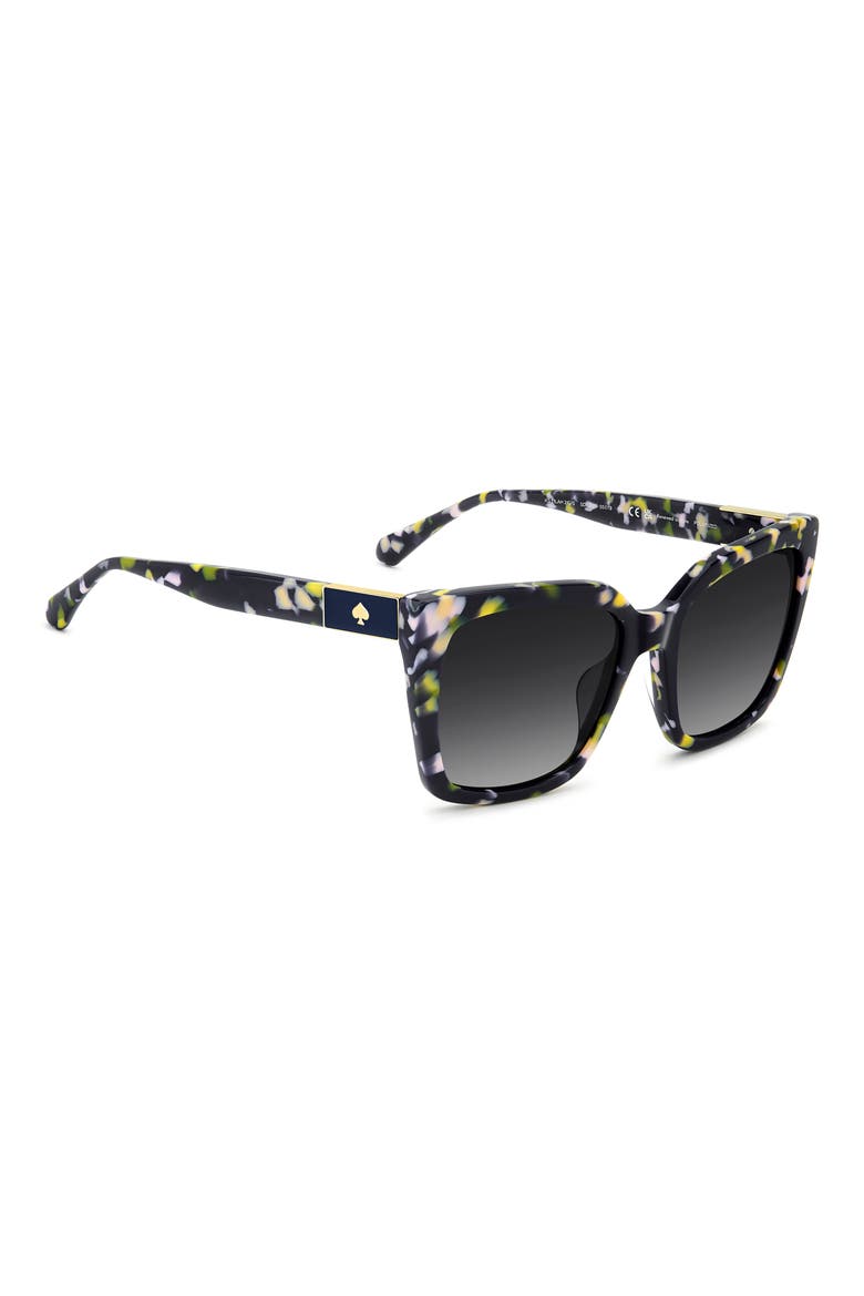 lilah 55mm gradient polarized square sunglasses, Alternate, color, BLACK MULTICOLOR/ GREY POLAR