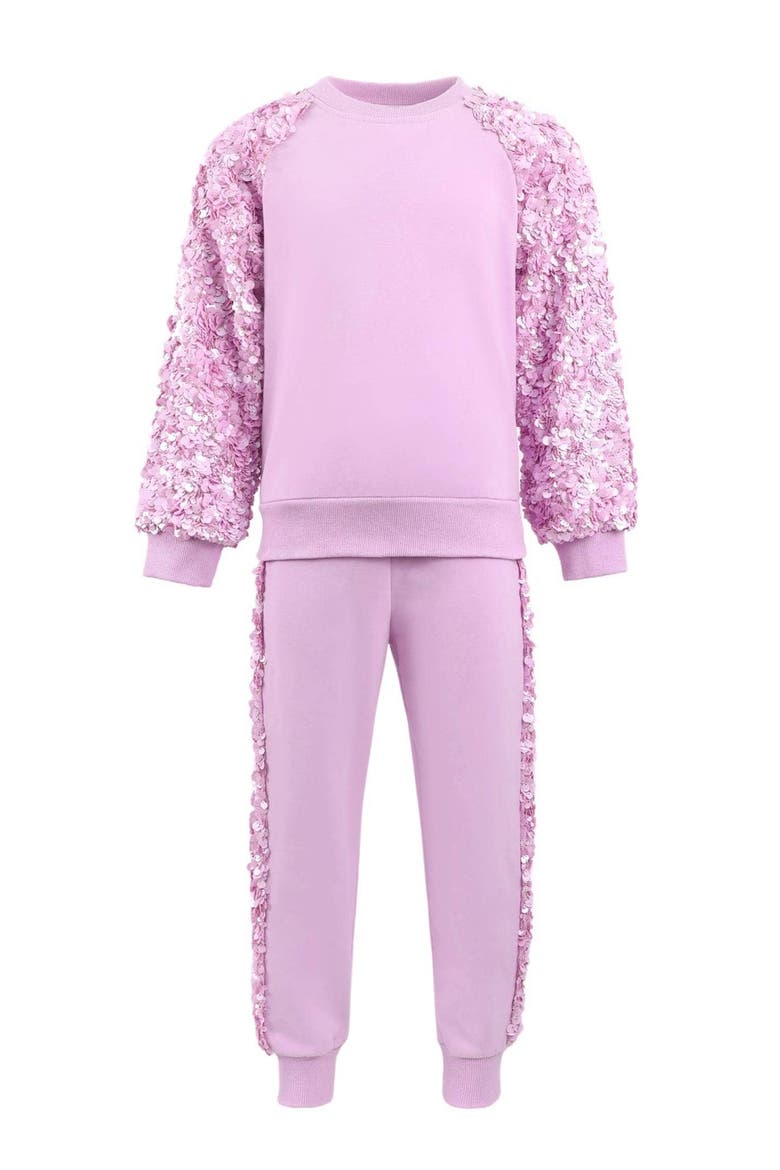 Lavender Sequin Joggers Set, Main, color, Lavender