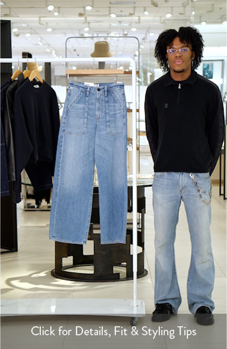 Ayla High Waist Baggy Wide Leg Utility Jeans, sales video thumbnail