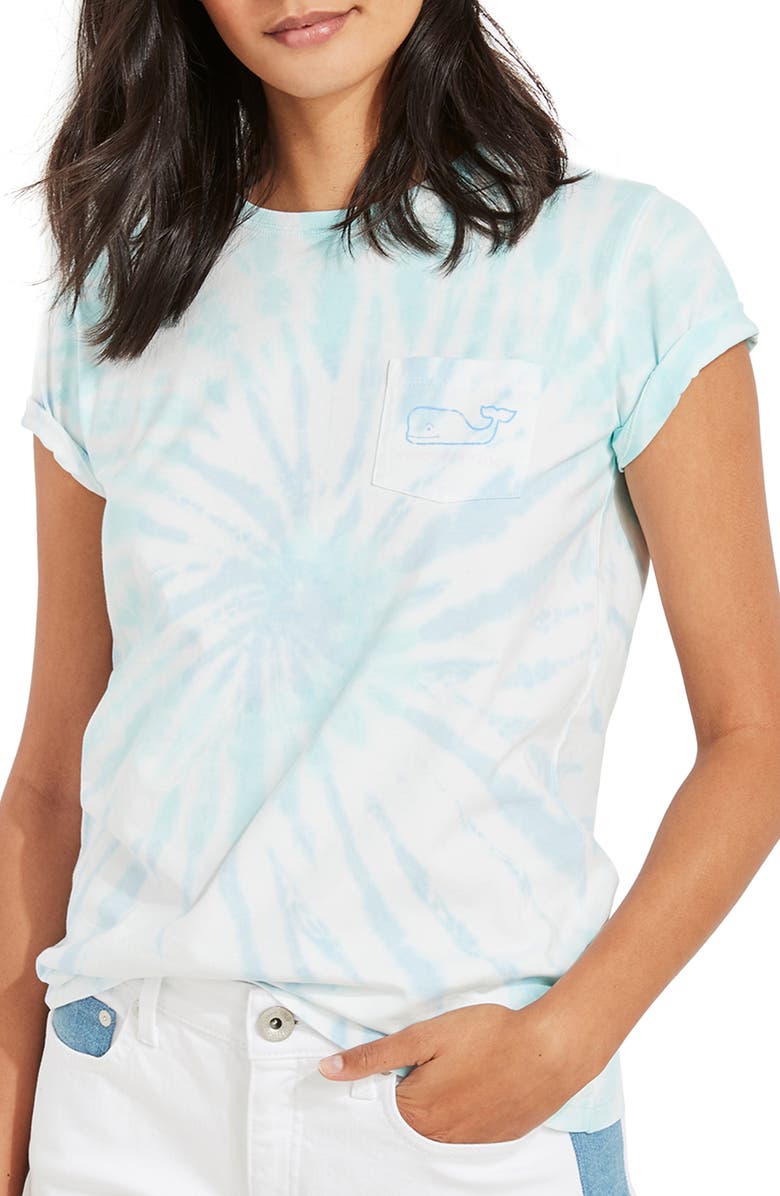 vineyard vines Swirl Tie Dye Whale Pocket T-Shirt, Main, color, 