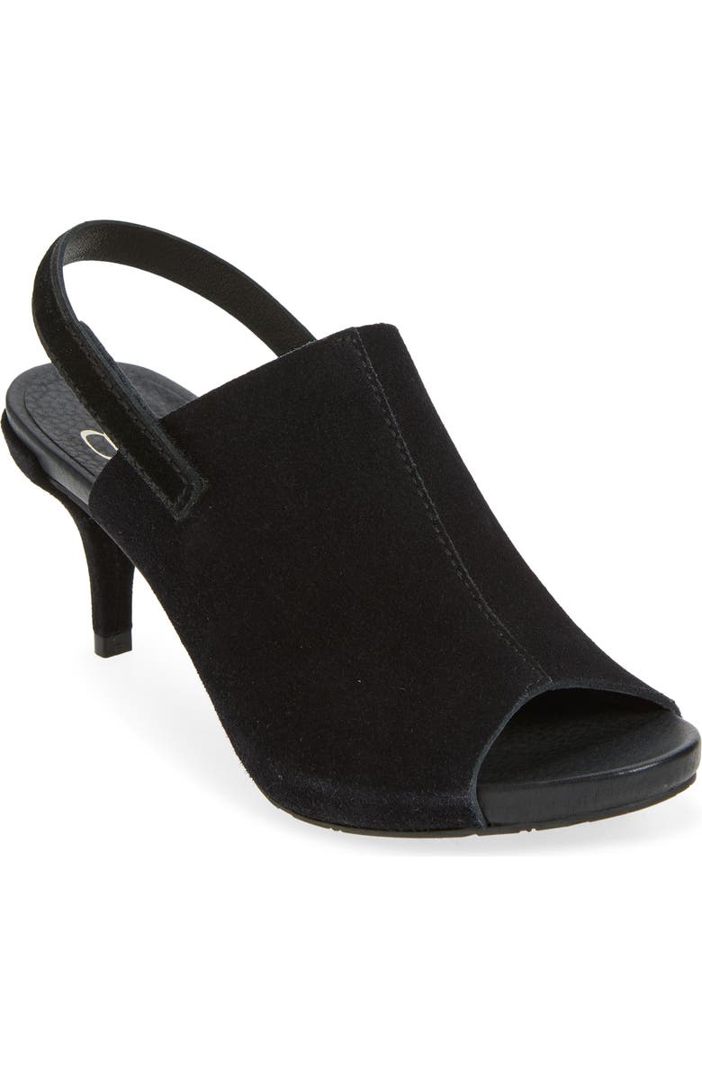 Pedro Garcia Wilmot Leather Peep Toe Sandal, Main, color, Black