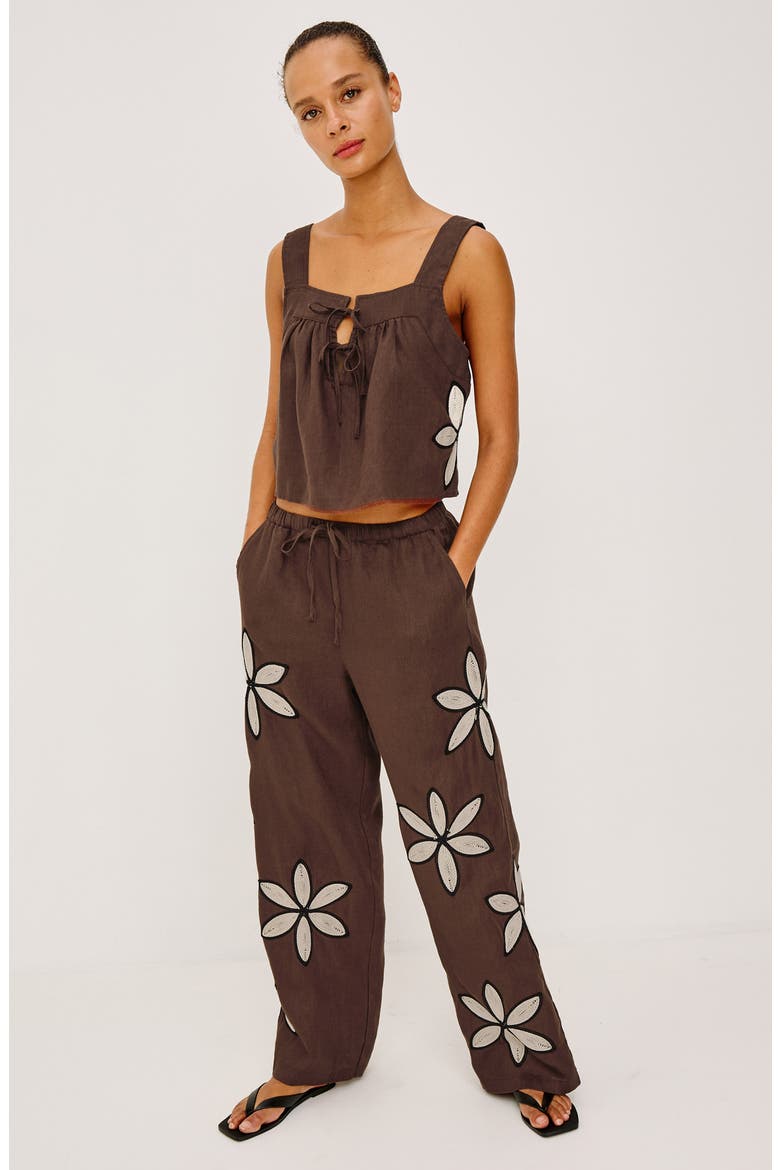 Calais Embroidered Crop Tank, Alternate, color, COCOA FLORAL EMBROIDERY