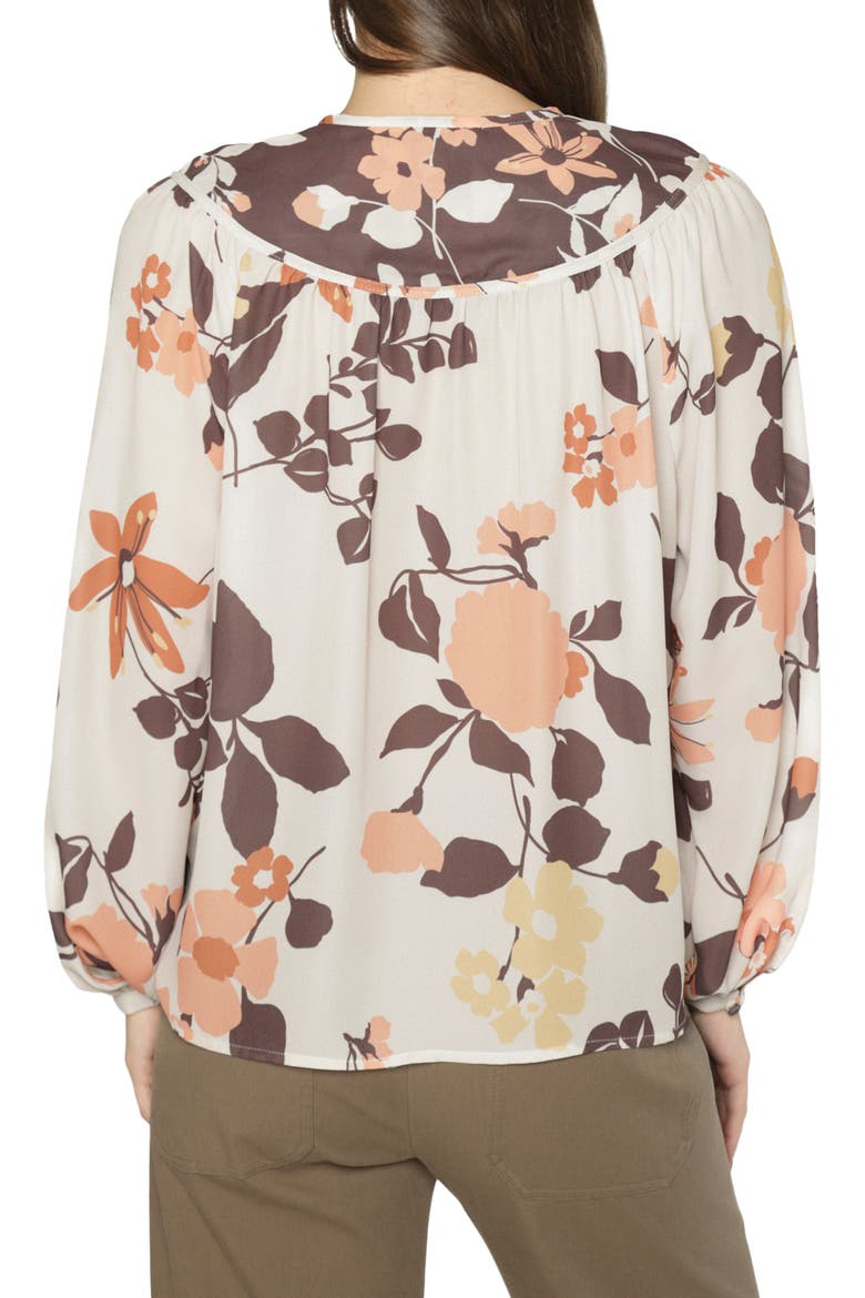 Ava Long Sleeve Button-Up Blouse, Alternate, color, TAUPE/ BROWN