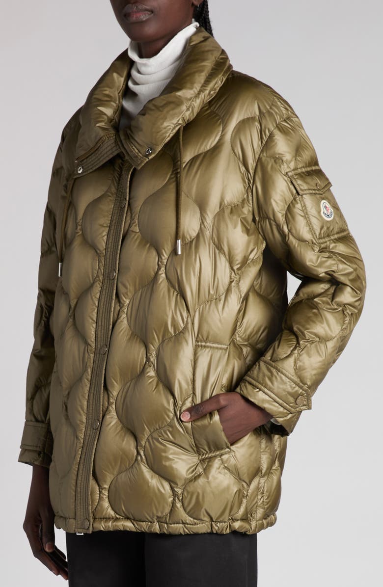 Moncler Lombi Onion Quilted Down Jacket, Alternate, color, Olive Green