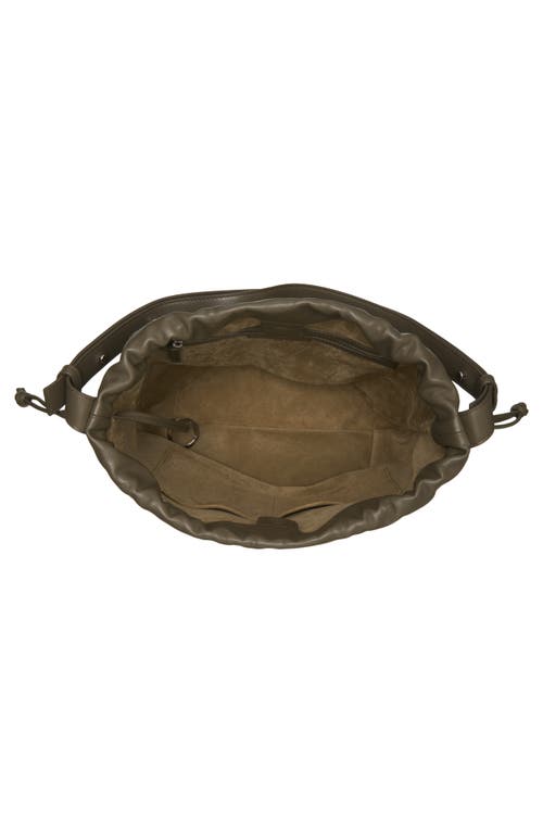 Bottega Veneta Intrecciato Drawstring Leather Bucket Bag In Silver