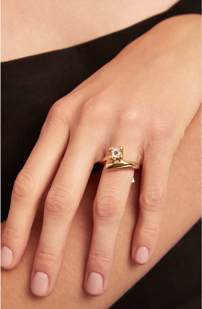 UNODE50 Classic White Sparkle Ring, Alternate, color, Gold