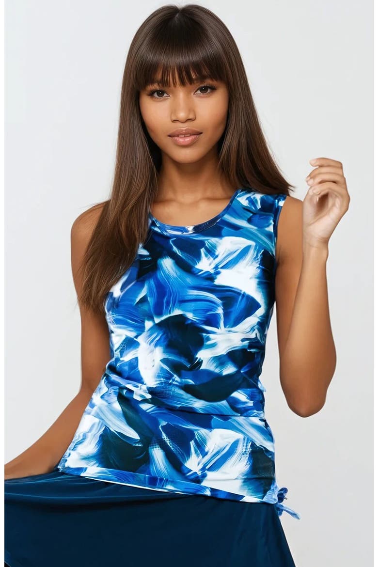 Closed Back Maya Swim Top, Main, color, Navy Wave