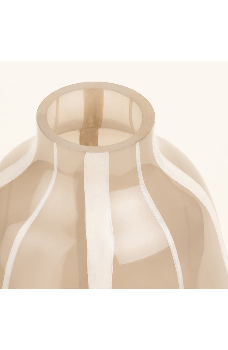 Zsa Zsa Zsu Aravali  Hand Painted Glass Decorative Object 6X6X9 In, Alternate, color, Beige